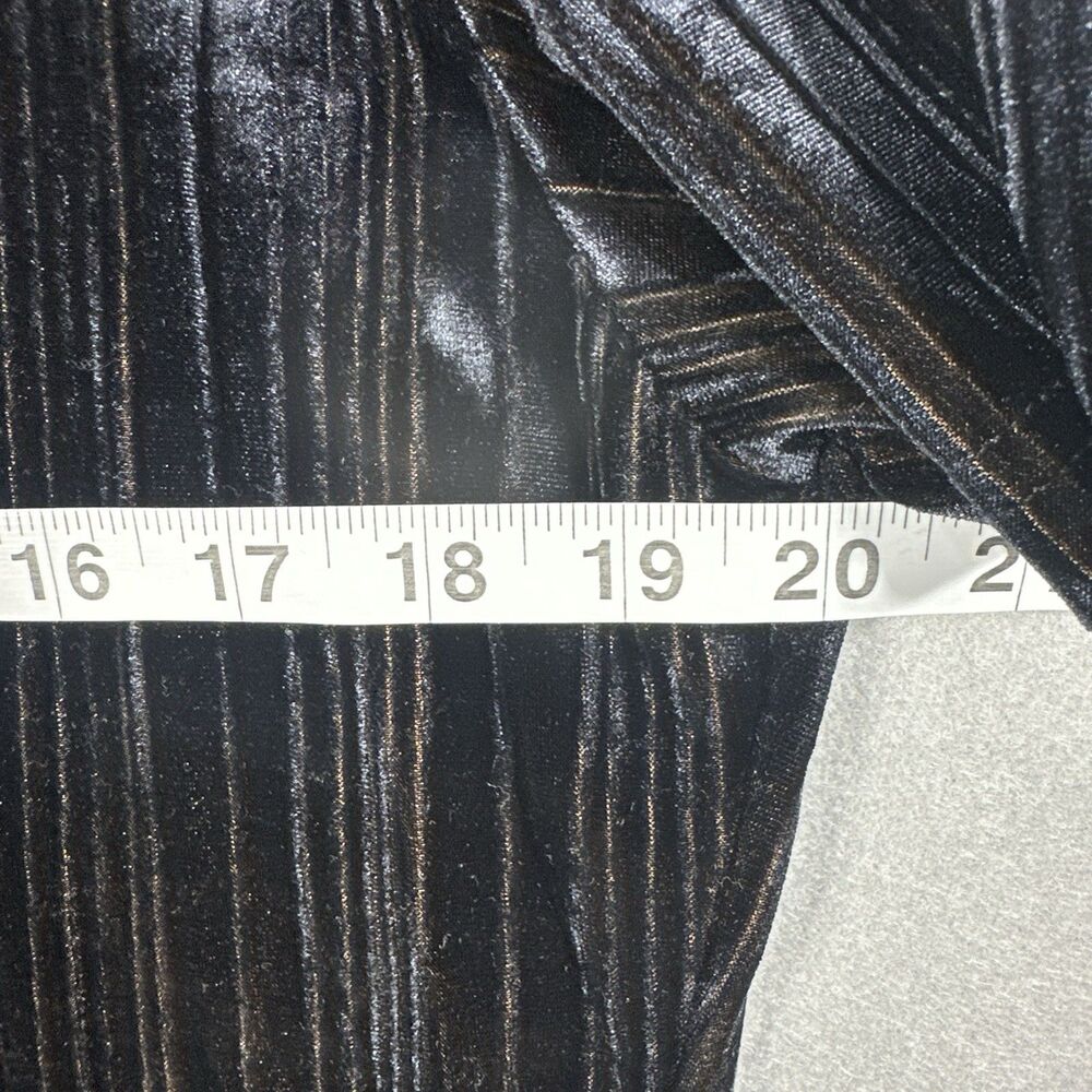 Krush Mens L Black Velvet Striped V-Neck Shirt VTG - Picture 6 of 9